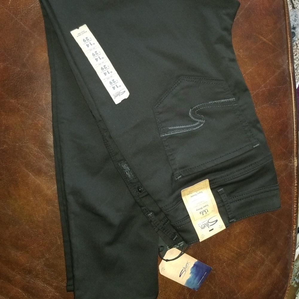NWT Silver Black Skinny Jeans